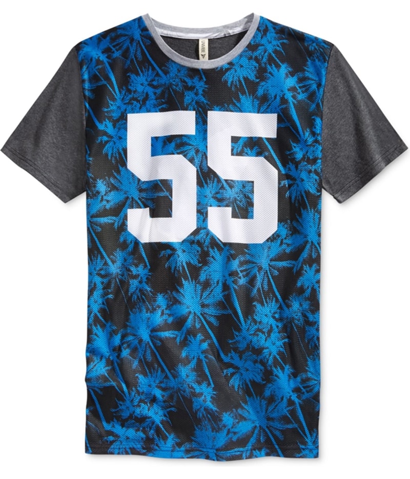 Univibe Mens Mesh 55 Graphic T-Shirt in Blue