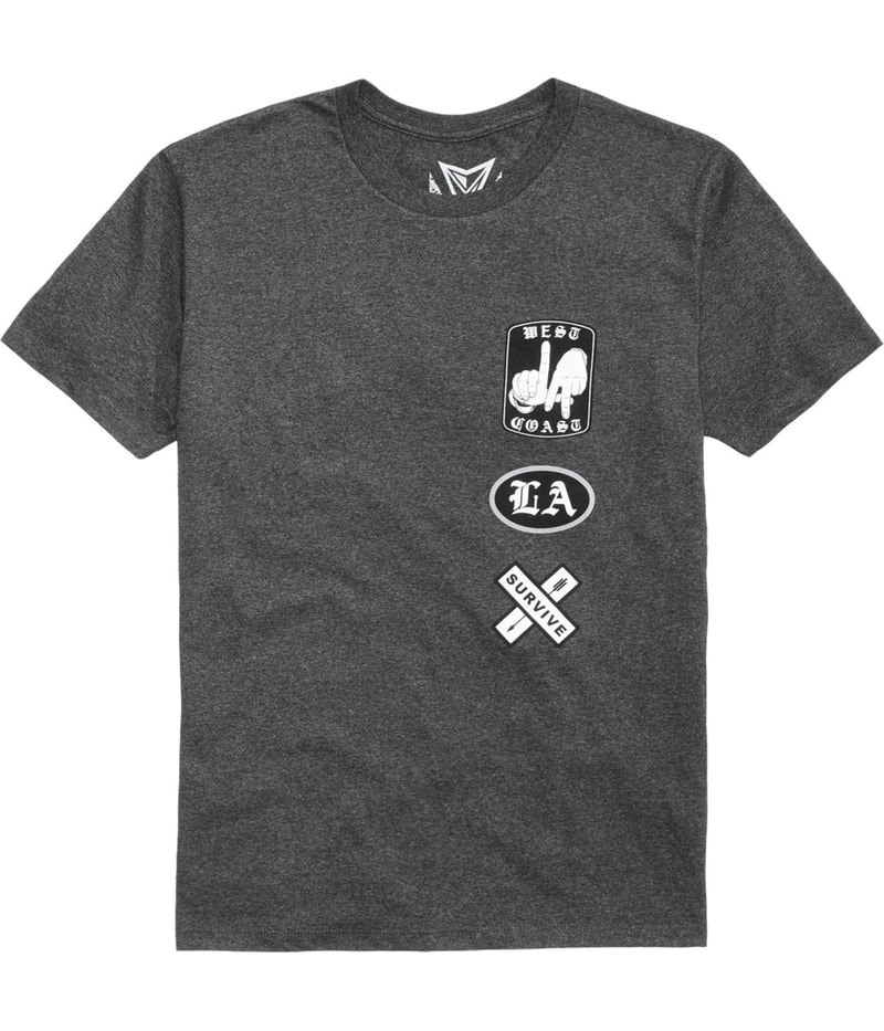 Univibe Mens Graphic-Print Basic T-Shirt in Gray