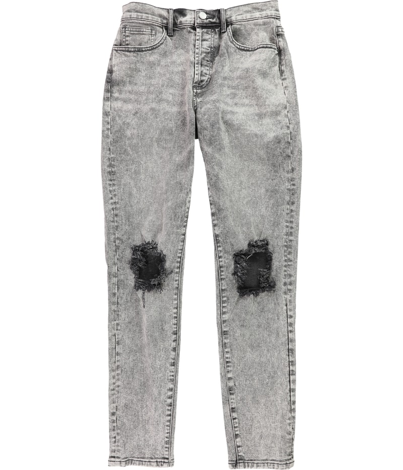 DSTLD Womens Acid Wash Regular Straight Leg Jeans in Gray