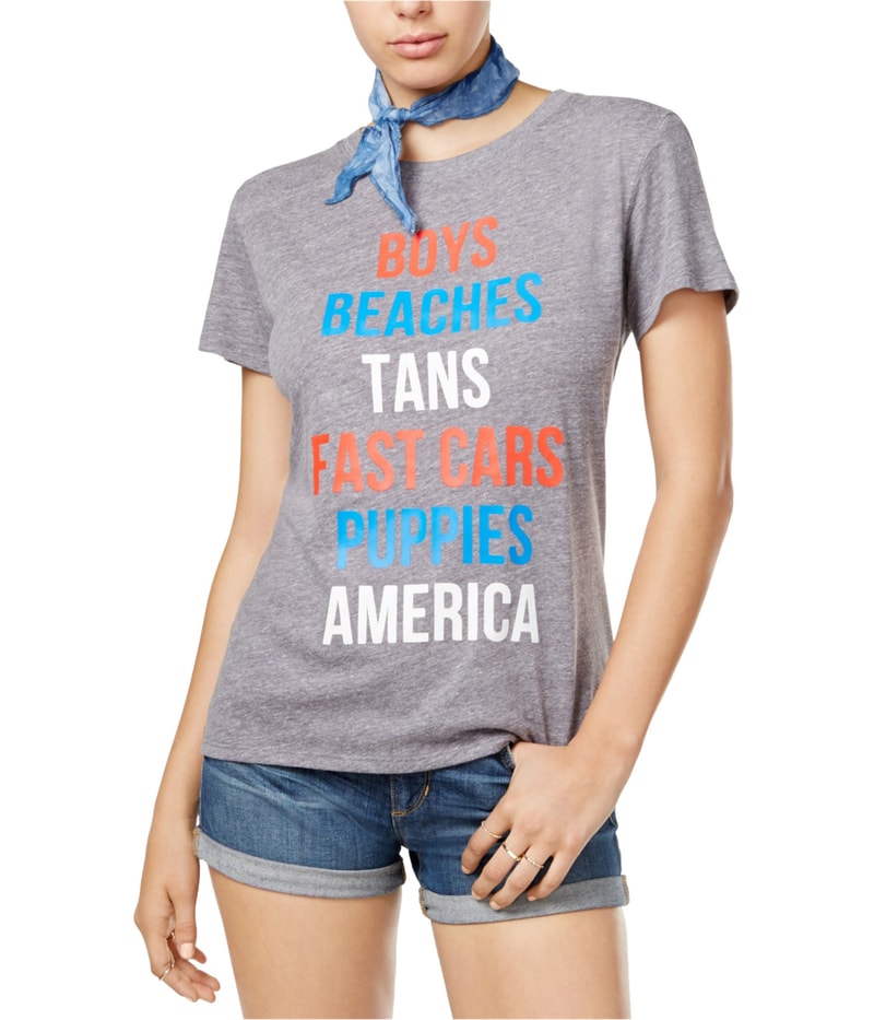 Sub Urban Riot Womens Text Graphic T-Shirt in Gray