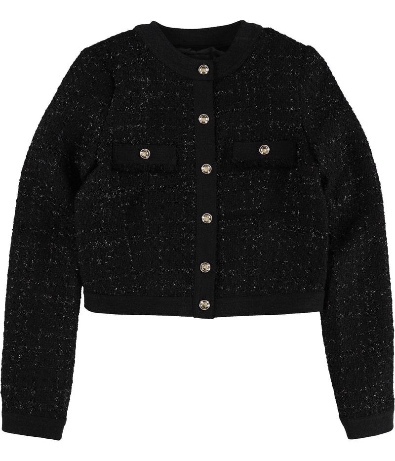 GUESS Womens Metallic Tweed Six Button Jackets & Blazers