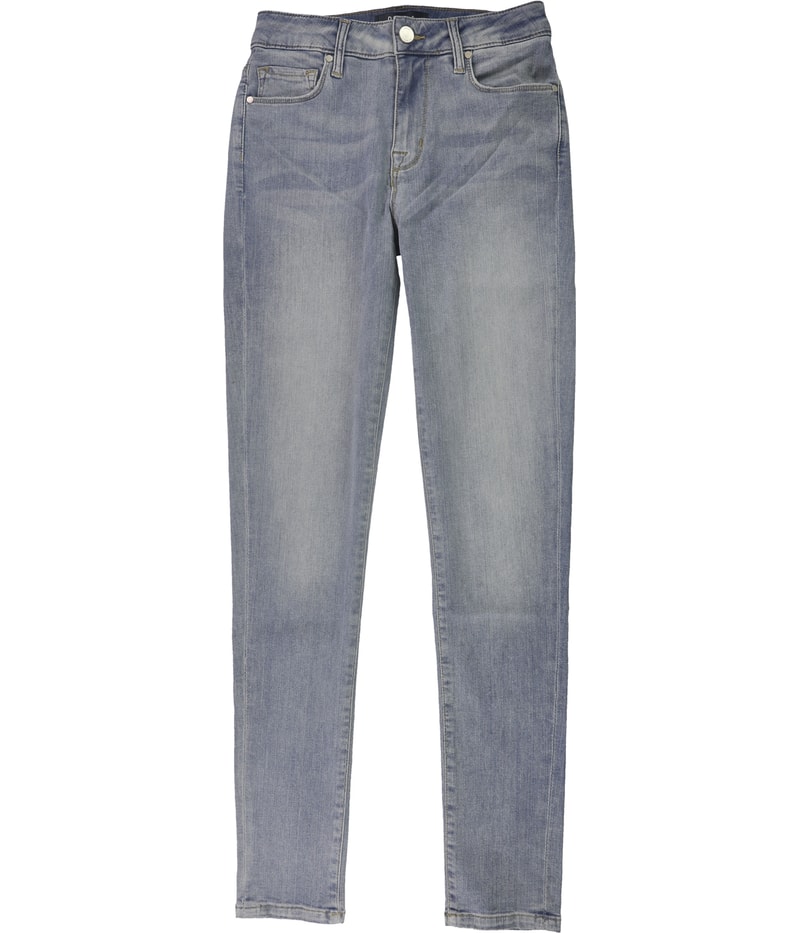 DSTLD Womens Faded Relaxed Straight Leg Boyfriend Jeans in Blue