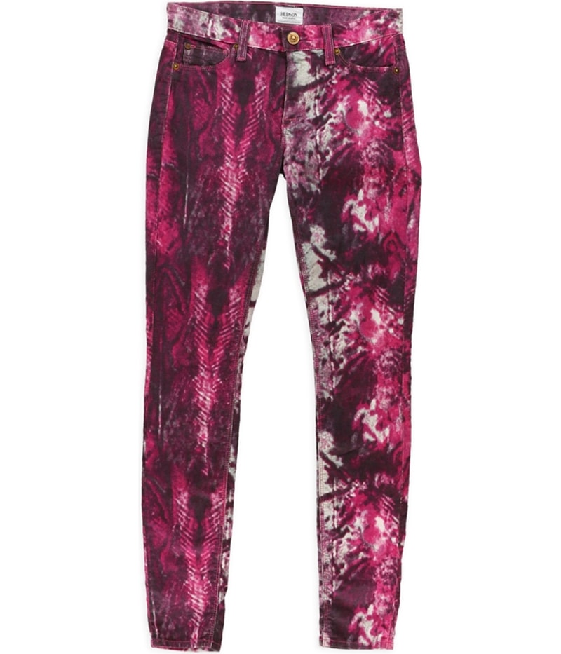 Hudson Womens Super Straight Leg Skinny Casual Pants in Purple
