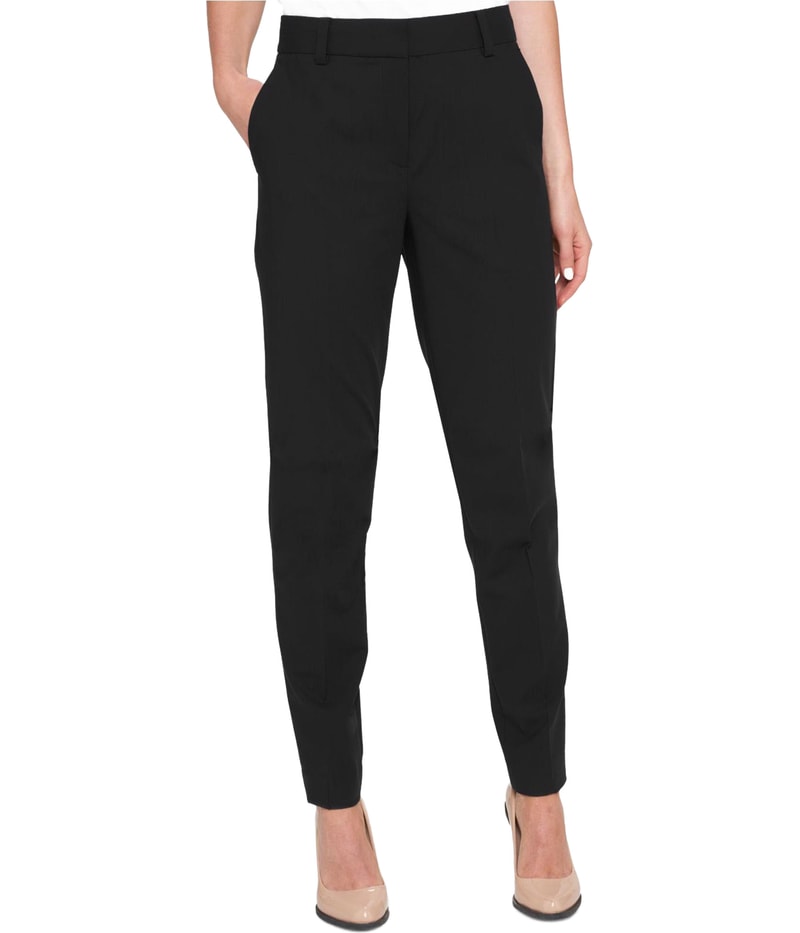 DKNY Womens Essex Straight Leg Casual Pants in Black
