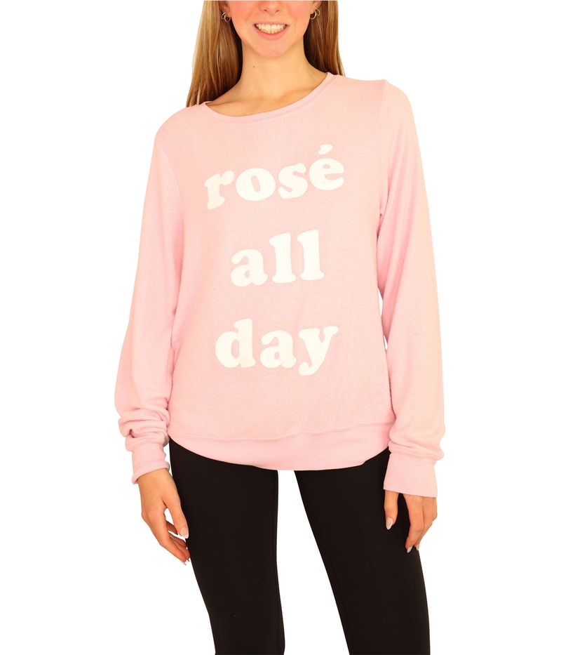 Dream Scene Womens Cotton Rose All Day Sweatshirt in Pink