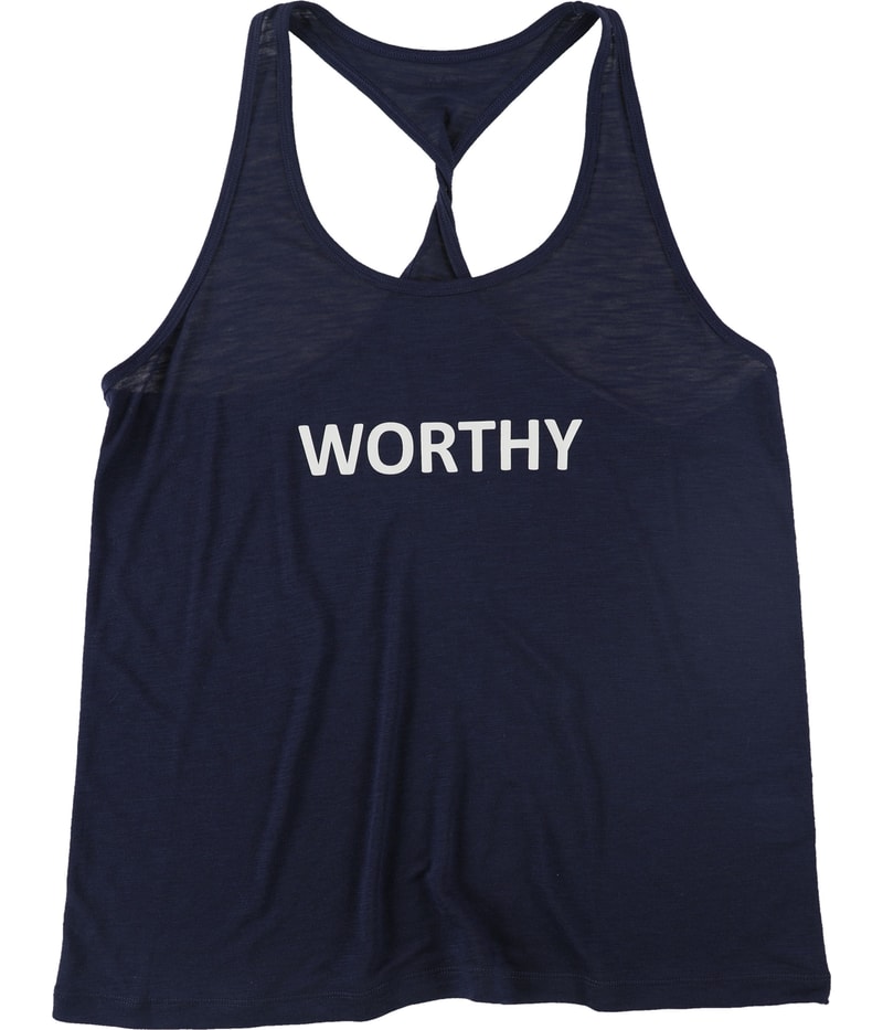 Lifestyle and Movement Womens Worthy Racerback Tank Top in Blue