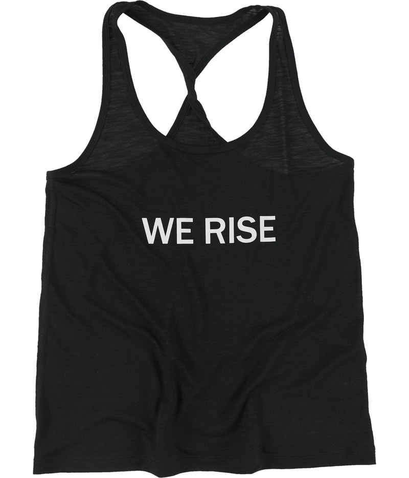 Lifestyle and Movement Womens We Rise Racerback Tank Top in Black